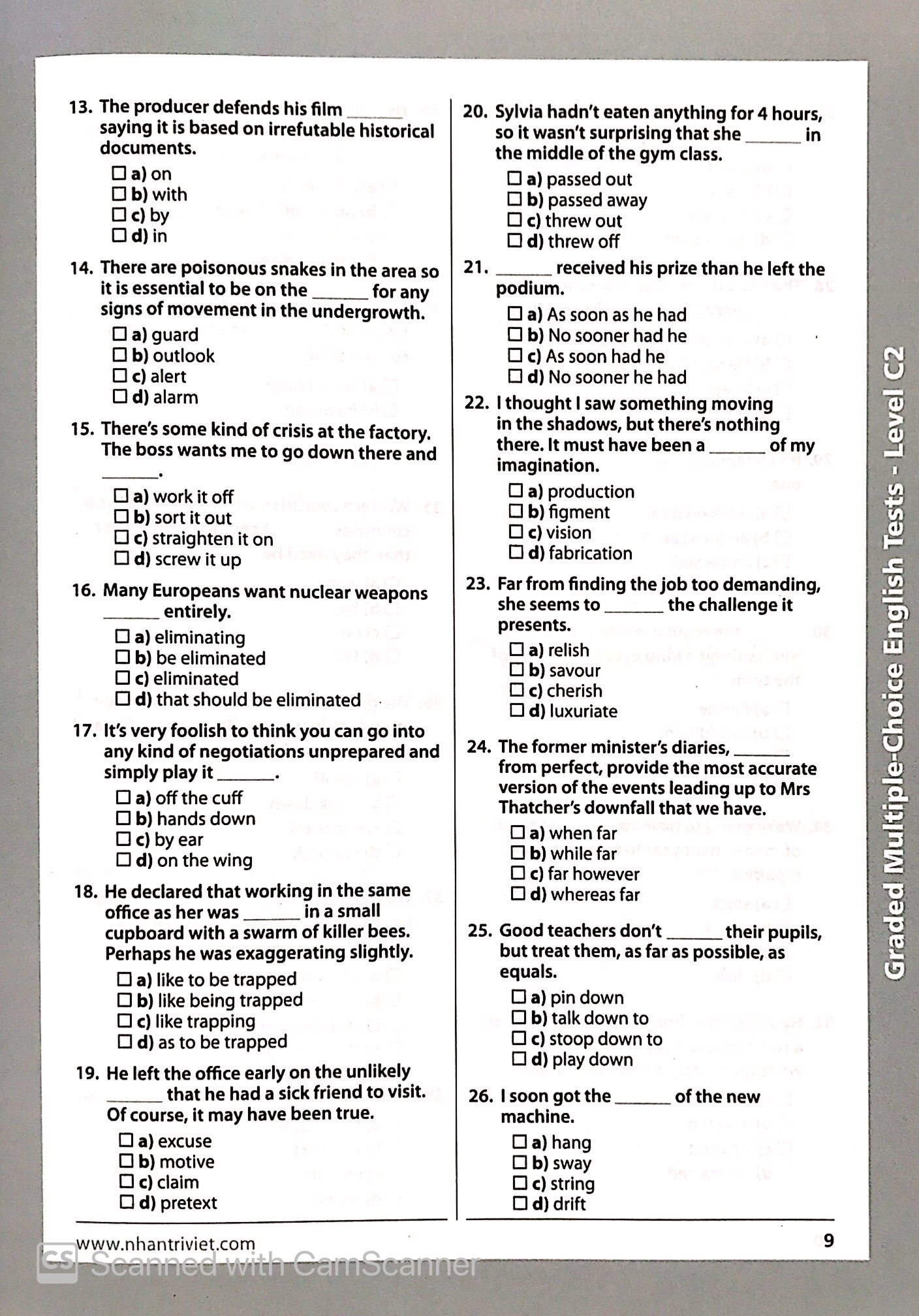 Graded Multiple - Choice English Test Level C2 Không CD PDF