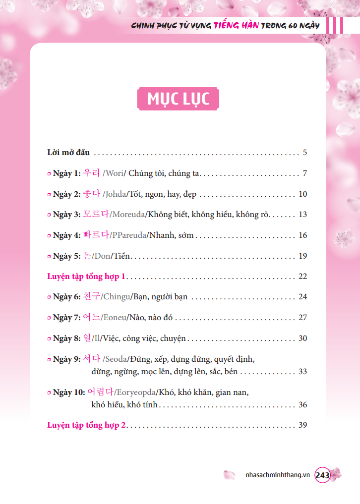 Chinh Phục Từ Vựng Tiếng Hàn Trong 60 Ngày PDF