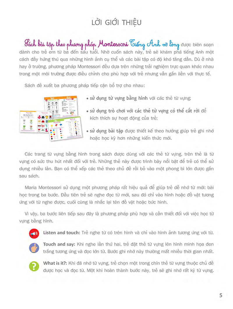 Sách Bài Tập Theo Phương Pháp Montessori - Tiếng Anh Vỡ Lòng CD PDF