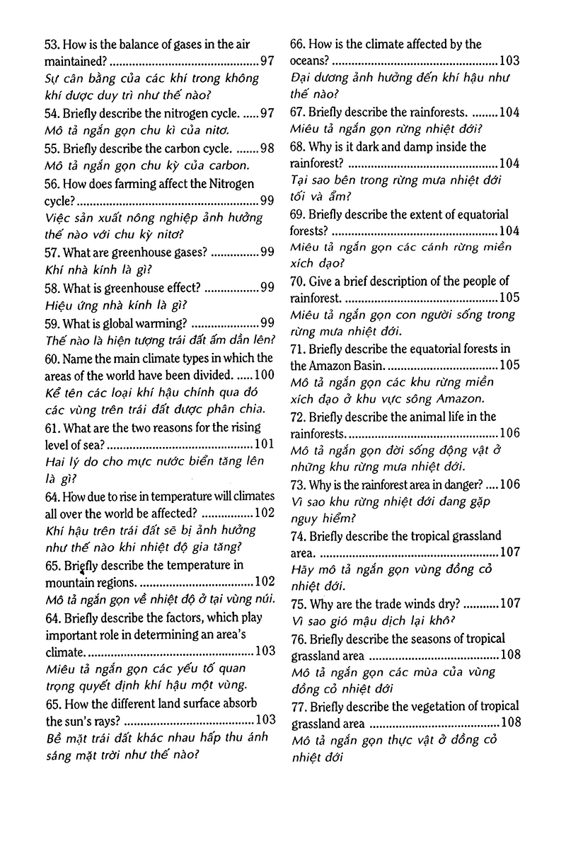 540 Câu Hỏi Đáp Tiếng Anh Khoa Học Thường Thức Dành Cho Học Sinh - Sinh Viên PDF
