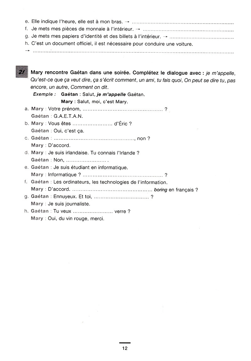 450 Nouveaux Exercices - Vocabulaire Niveau débutant PDF