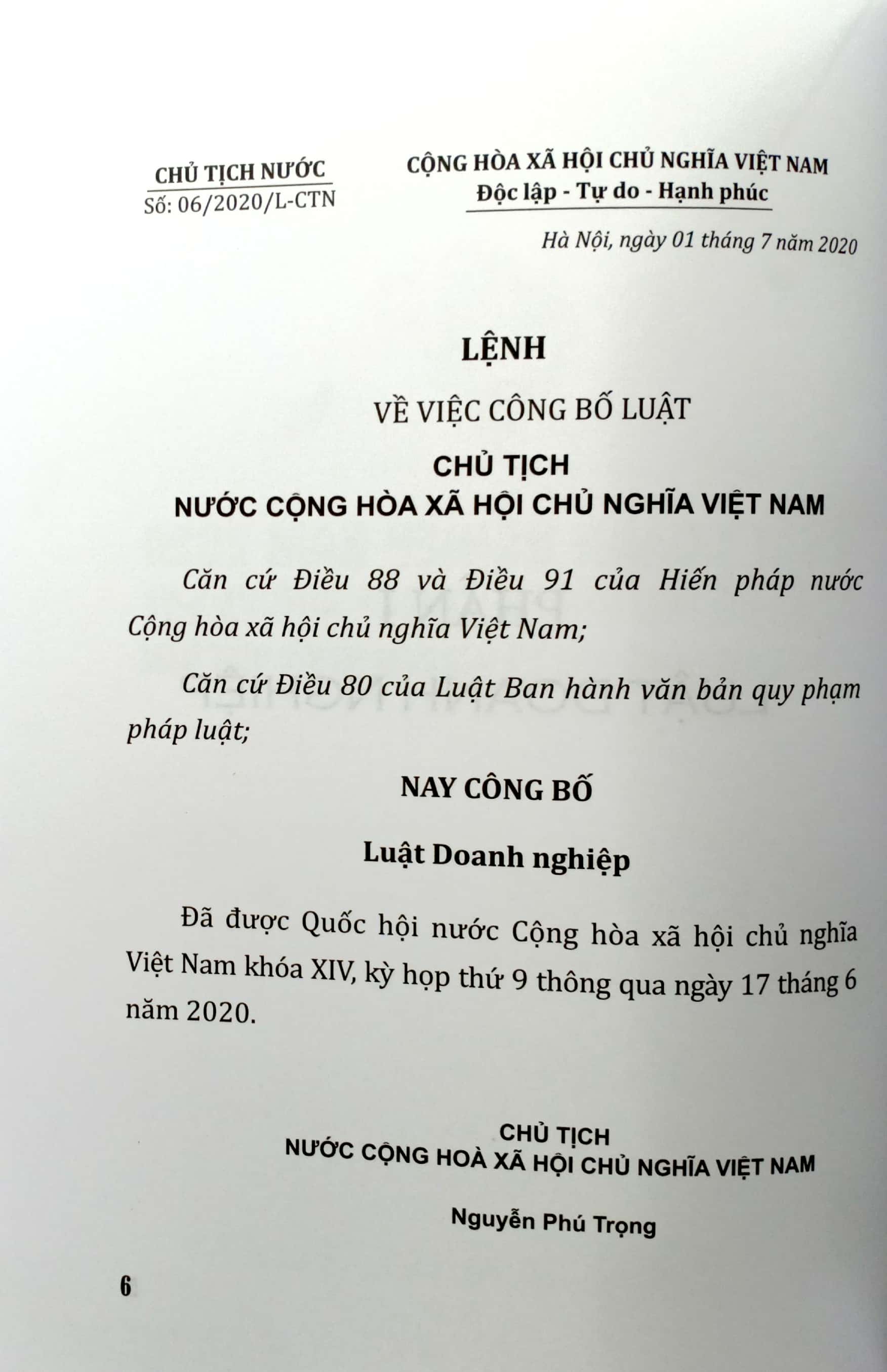 Luật Doanh Nghiệp Năm 2020 - Luật Hỗ Trợ Doanh Nghiệp Nhỏ Và Vừa Của Nước Cộng Hòa Xã Hội Chủ Nghĩa Việt Nam PDF
