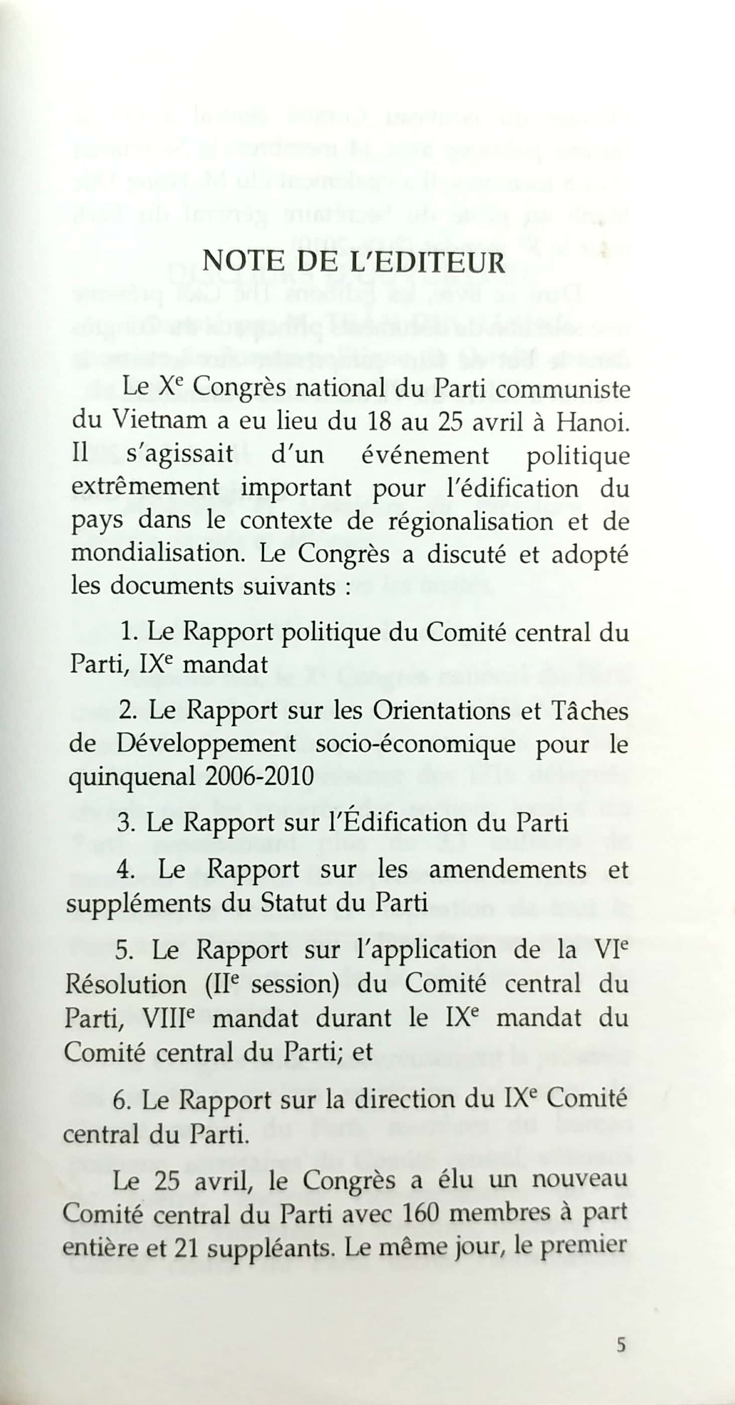 Đại Hội Đại Biểu Toàn Quốc Đảng Cộng Sản Việt Nam Lần X Tiếng Pháp PDF