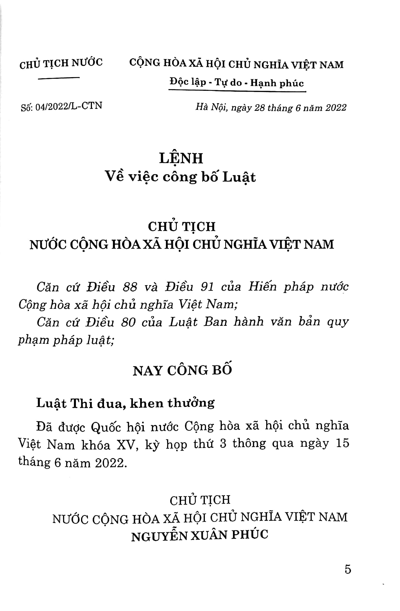 Luật Thi Đua, Khen Thưởng PDF