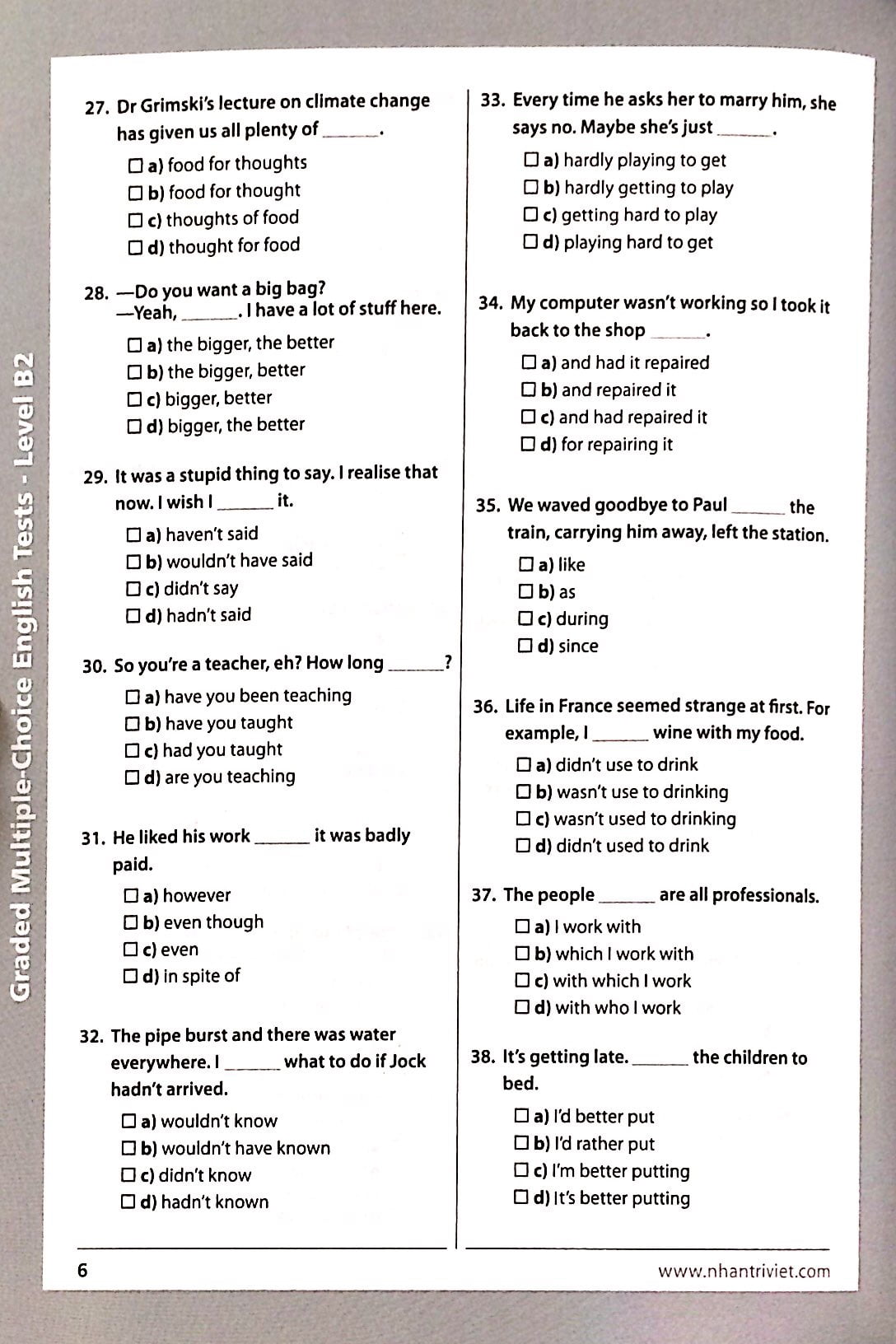 Graded Multiple - Choice English Test Level B2 Không CD PDF