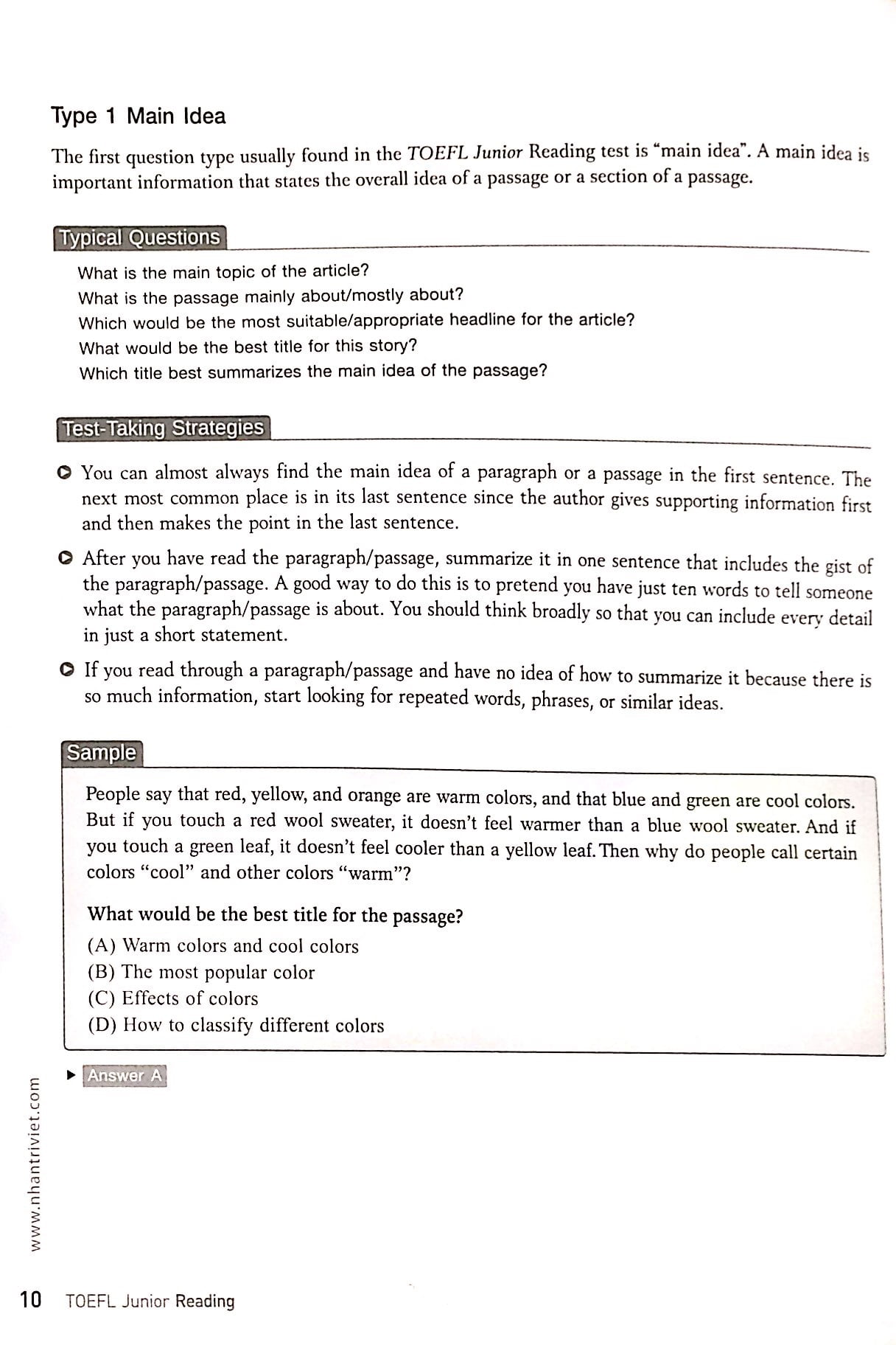 TOEFL Junior Reading Không CD PDF