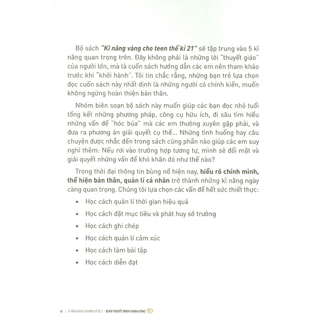 Kĩ Năng Vàng Cho Teen Thế Kỉ 21 - Bí Kíp Thuyết Trình Thành Công PDF
